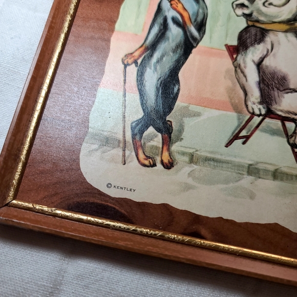 Vintage Antique Dogs Kentley French artwork - Picture 6 of 8